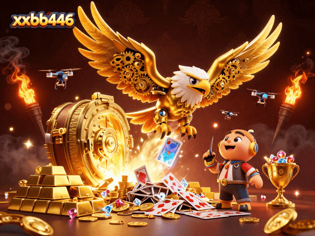 Engage with vibrant gaming excitement at xxbb446 featuring a dynamic casino illustration.