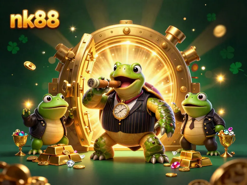 Engage with nk88 as a massive turtle and bullfrog enforcers enjoy a vibrant casino scene.