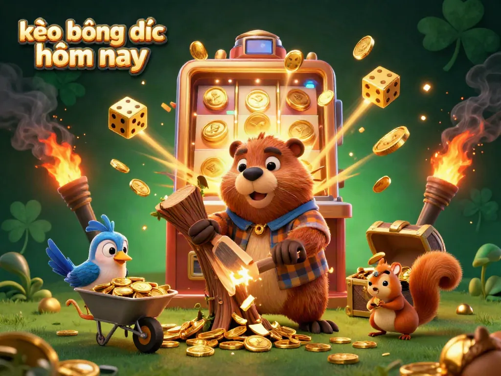 Experience kèo bóng đá hôm nay with lively cartoon characters in a dynamic sports betting scene, showcasing vibrant action and casino elements.