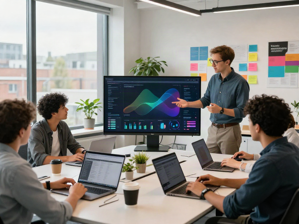 Diverse team collaborating on Paid Ads Management strategies in a modern office.