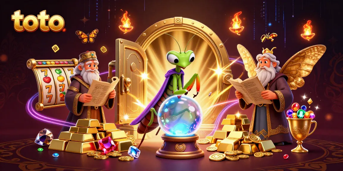 Toto-inspired casino scene with a fortune teller and celestial elements depicting the thrill of slots.