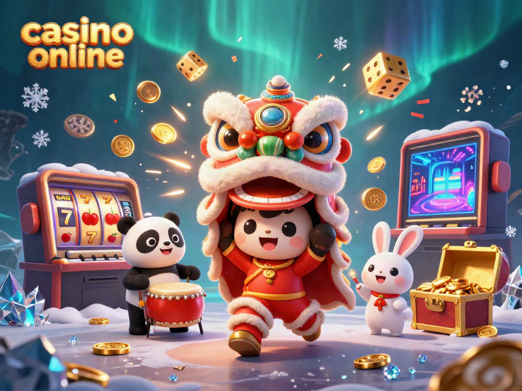 Experience the excitement of casino online with a vibrant 3D lion dance scene and jackpot action.