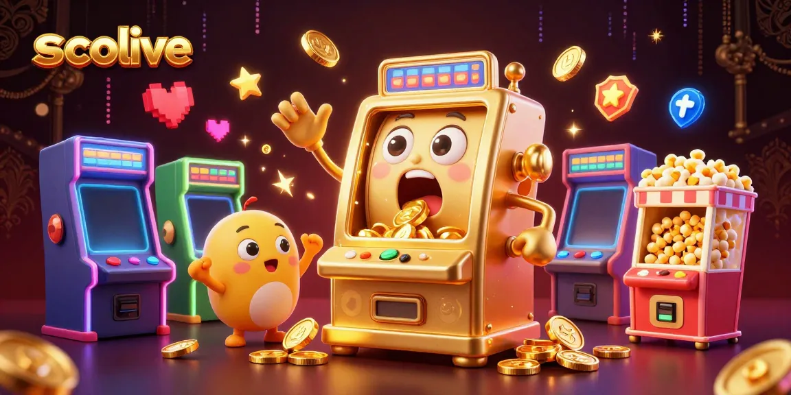 Socolive's interactive gaming scene with animated slot machines celebrating their win, showcasing vibrant casino elements.