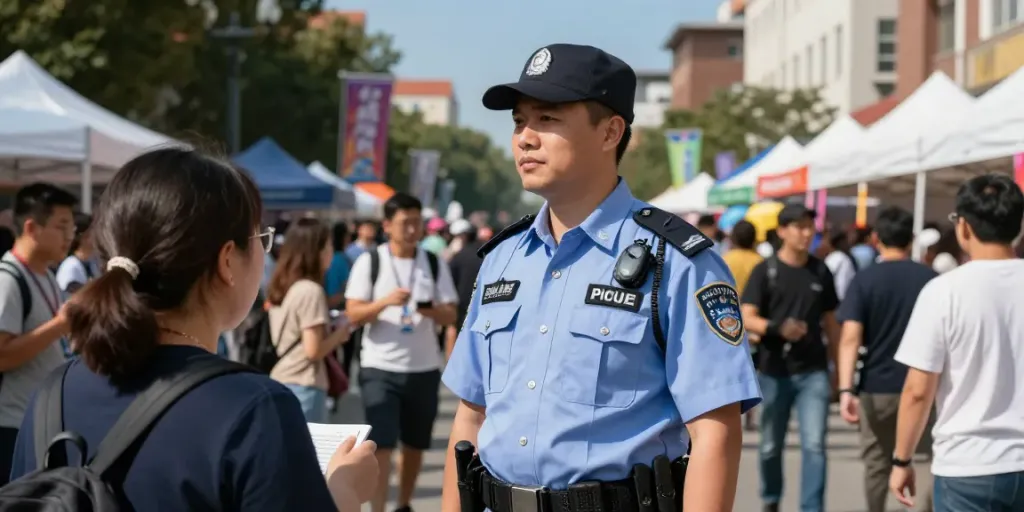 Trusted security guard providing reliable services at a community event.