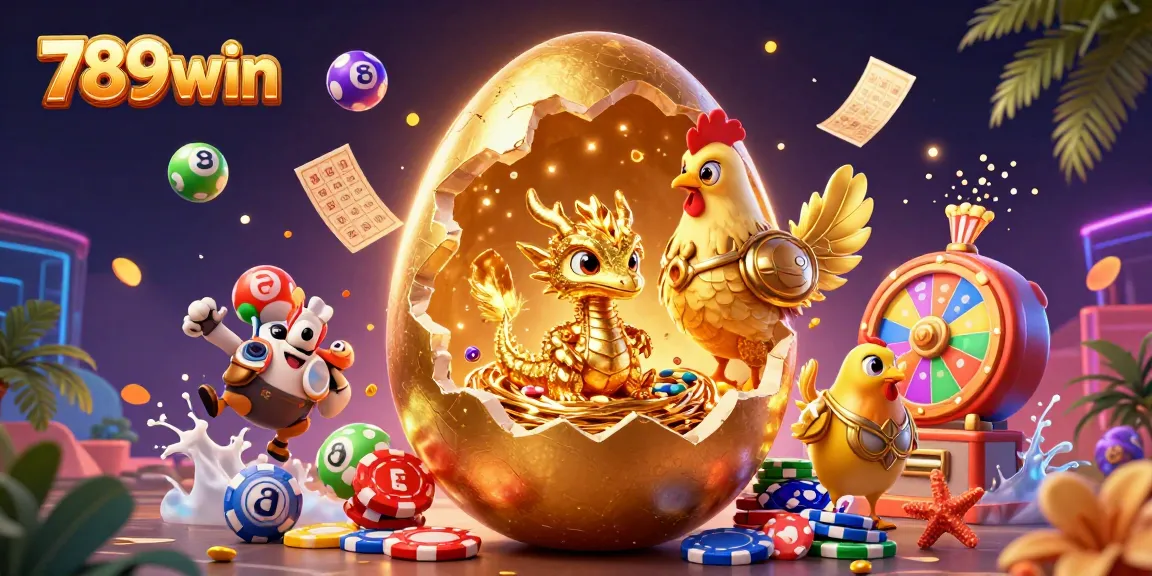 Engaging scene with 789win's golden baby dragon and casino-themed elements creates excitement.