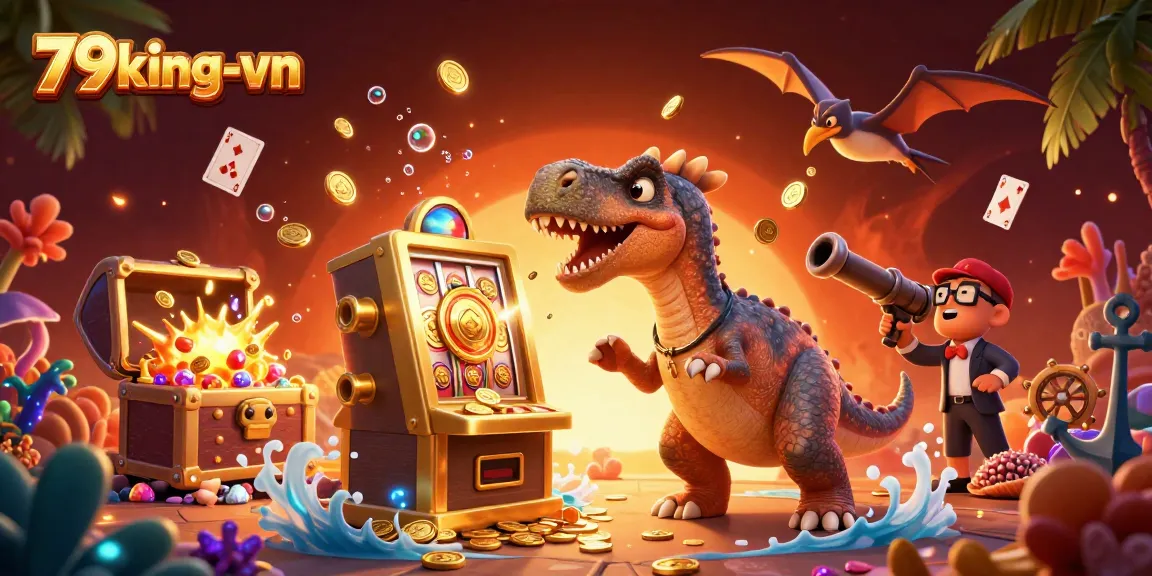 Experience thrilling wins with 79king-vn as character dinosaurs bring a vibrant casino to life.