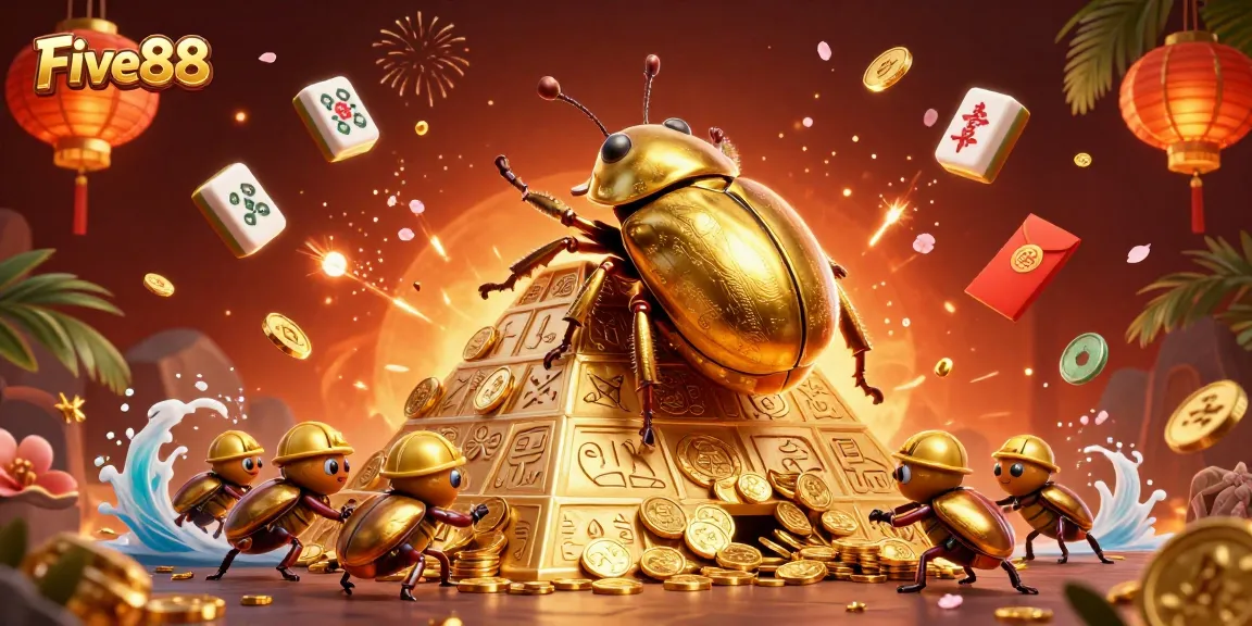 Experience the thrill of winning at Five88 with a vibrant casino-themed 3D illustration.