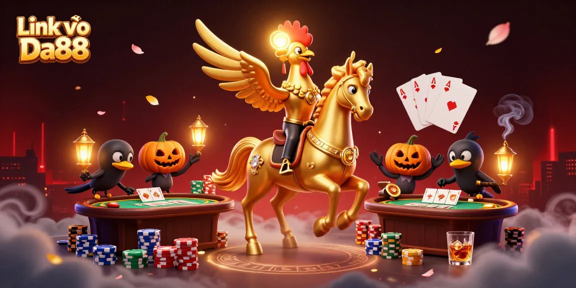 Experience thrilling online gaming at Link vào Da88 with engaging casino elements in a dynamic 3D scene.