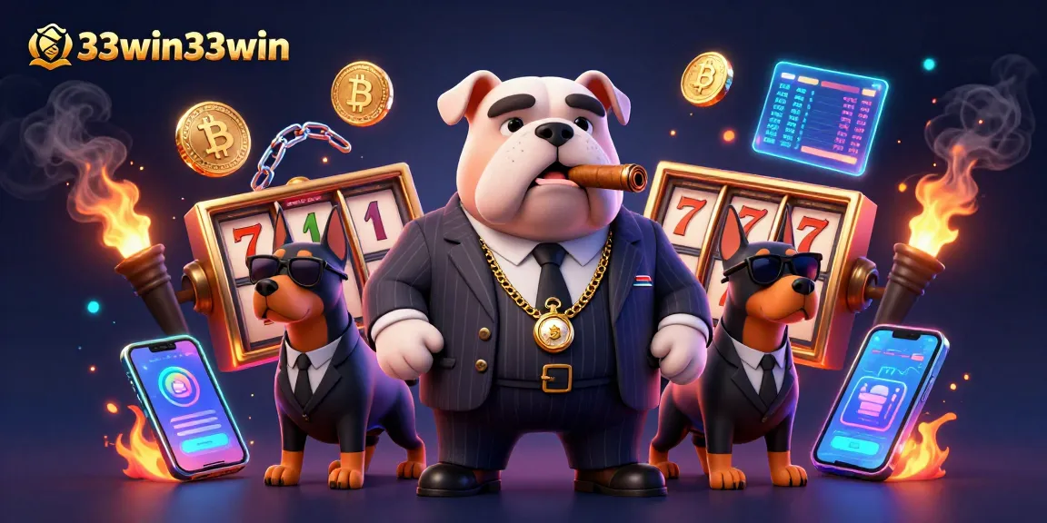 Engage in thrilling gameplay at 33win33win with a 3D cartoon mafia scene featuring jackpot excitement.