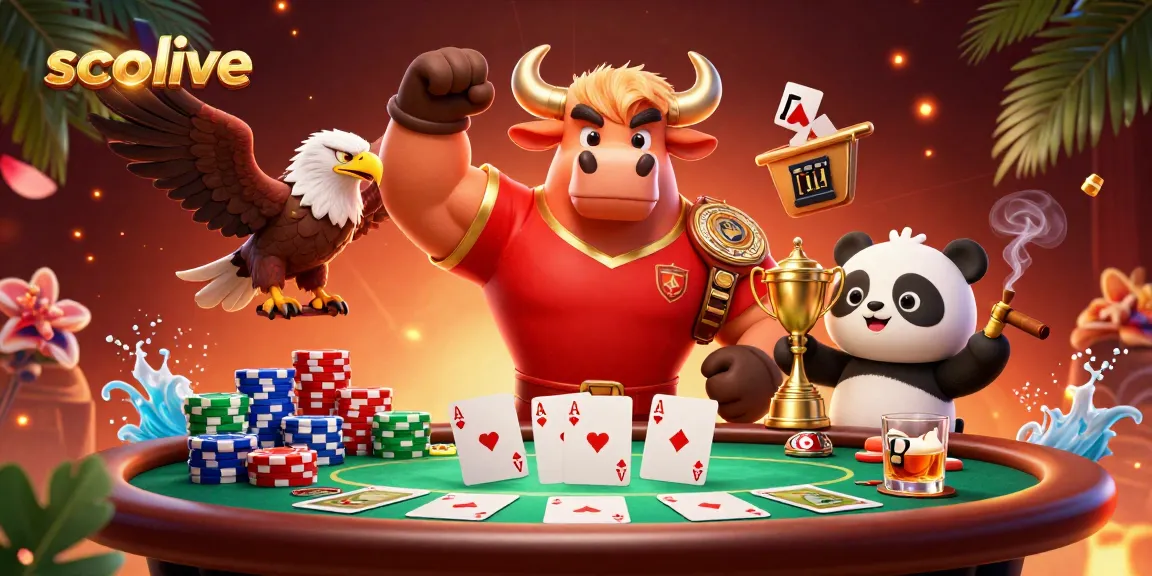 Socolive enhances excitement with a dynamic scene featuring poker action and vibrant characters celebrating a win.