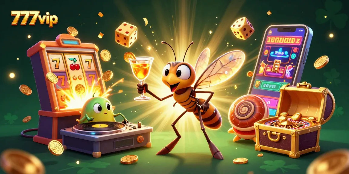 Experience thrilling gameplay with 777vip as a vibrant illustration showcases a unique casino scene.