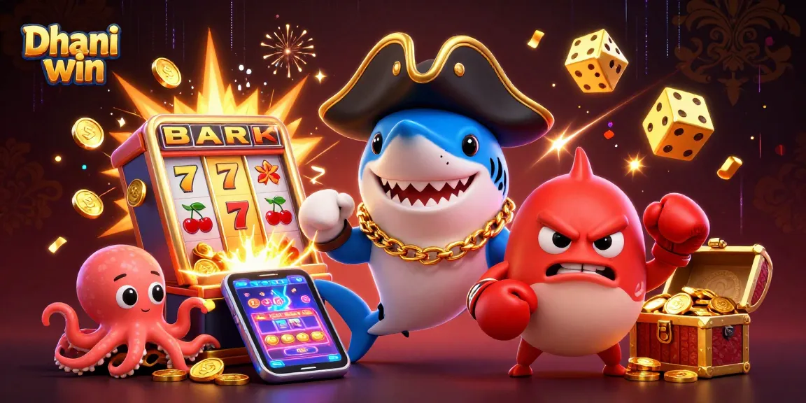Experience thrilling wins at Dhani win with a dynamic 3D gaming scene featuring animated casino characters.