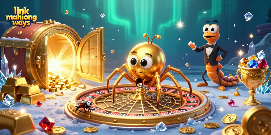 Join the action in link mahjong ways with a golden spider and vibrant gambling elements.