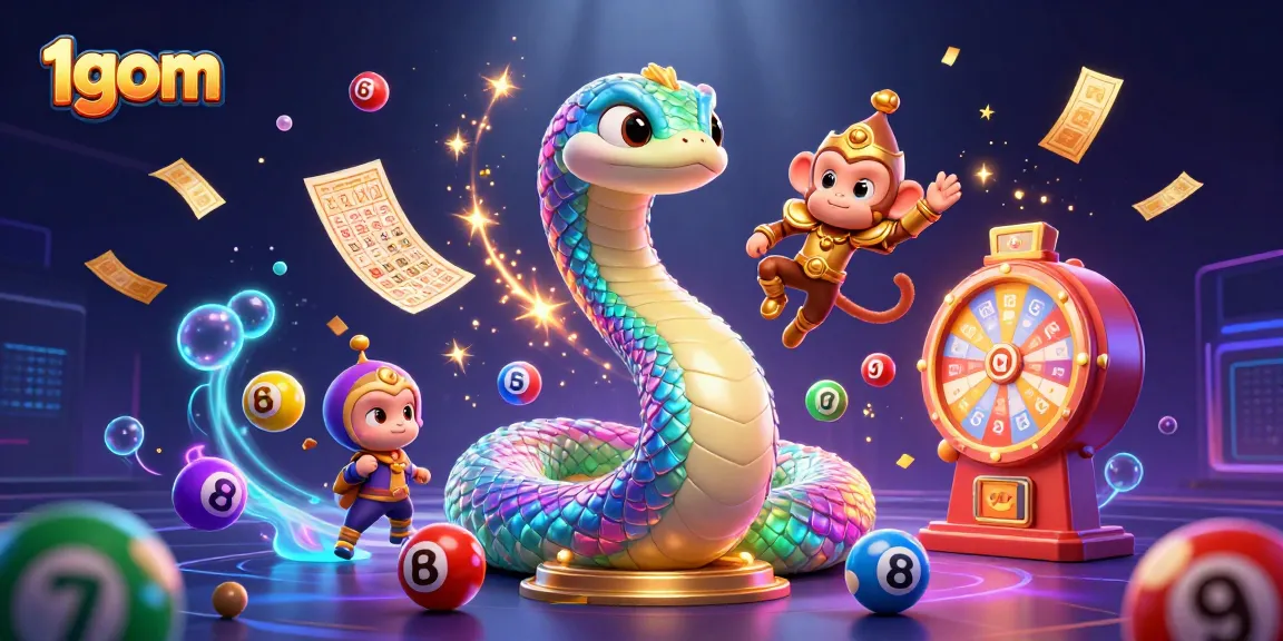 1gom features a vibrant scene with a rainbow serpent and monkey king amidst a dynamic gambling environment.