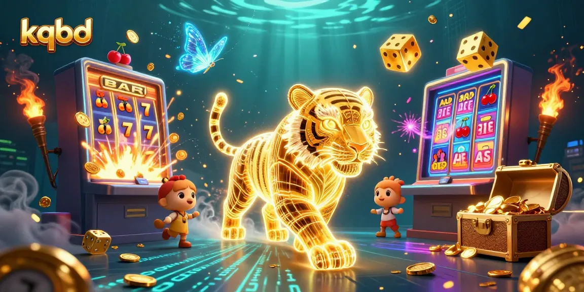 KQBD showcases a mesmerizing scene of a golden tiger amid casino elements, symbolizing dynamic betting action.