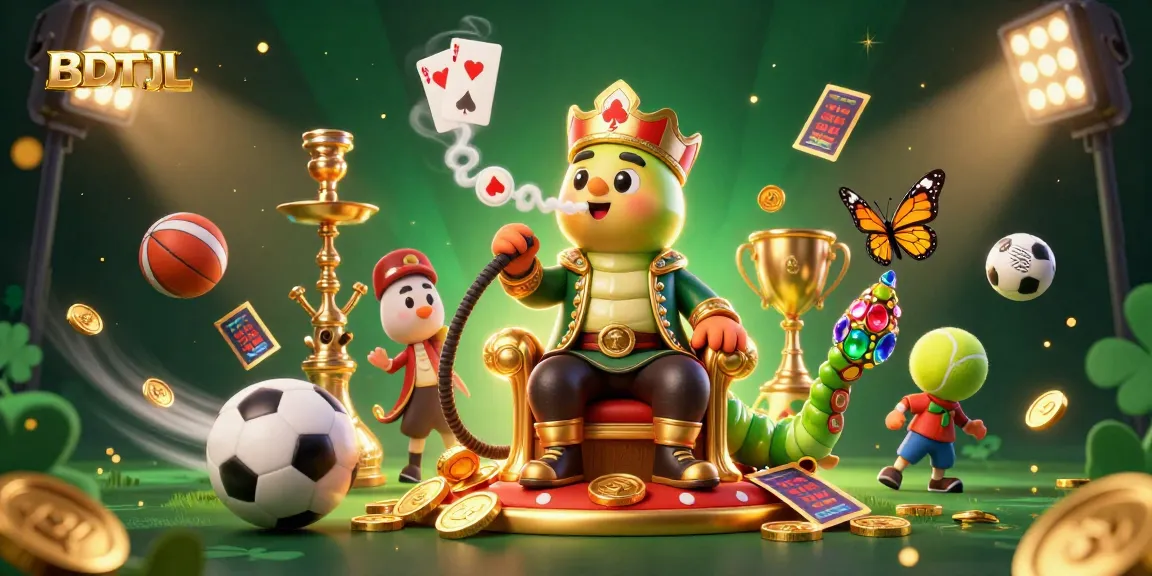 Engage in BDTJL gaming with a vibrant 3D casino scene featuring sports and dynamic elements.